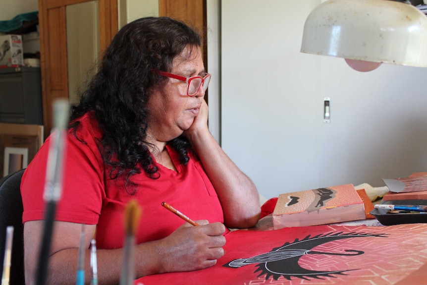 Cheryl Davison in her studio