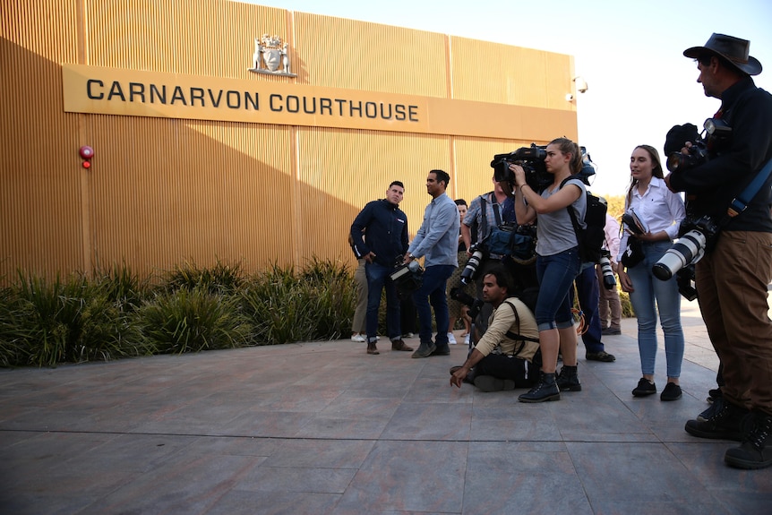 A media pack outside carnarvon court