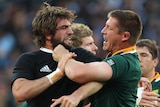 Bakkies Botha (r) is in doubt for the rest of the tournament with an Achilles injury.