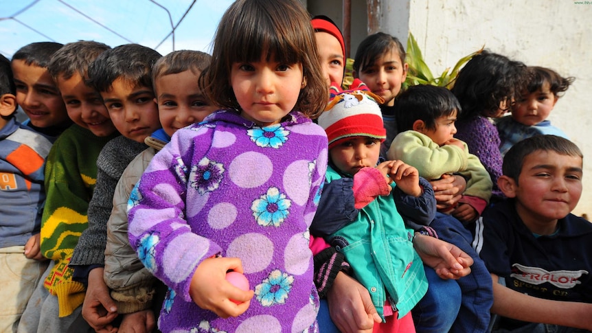 Children from Syria who are escaping war