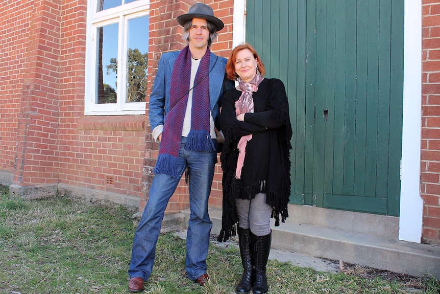 Heath Cullen and Lindy Hume outside Kameruka Hall near Candelo, NSW, 2017