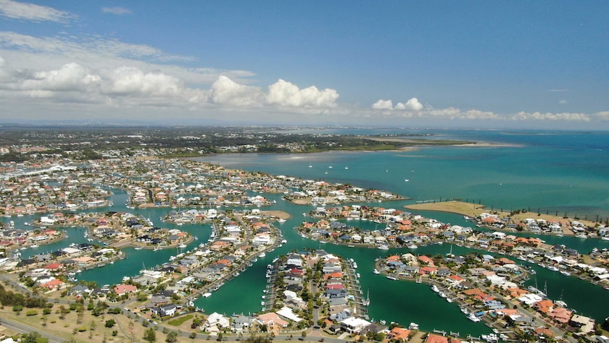 Aerial photo of the area near Toondah Harbour.