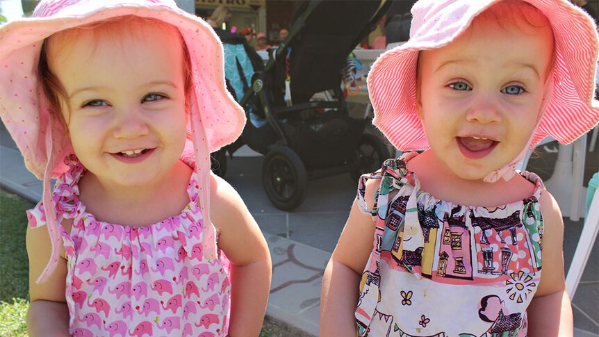 19-month-old identical twins, Amelia and Bonnie.