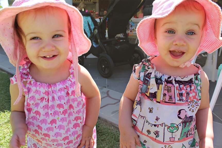 19-month-old identical twins, Amelia and Bonnie.