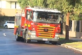 A fire truck parked on a residential street in Maidstone, in Melbourne's west.
