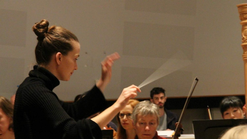 Elena Schwarz conducts the Tasmanian Symphony Orchestra in Hobart.