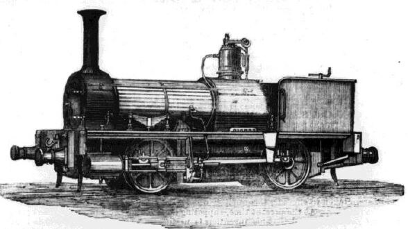 A drawing of the Ballaarat locomotive, built in Ballarat in 1871.
