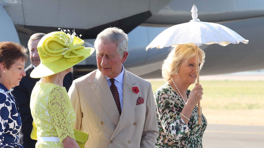Prince Charles and Camilla arrive in Longreach