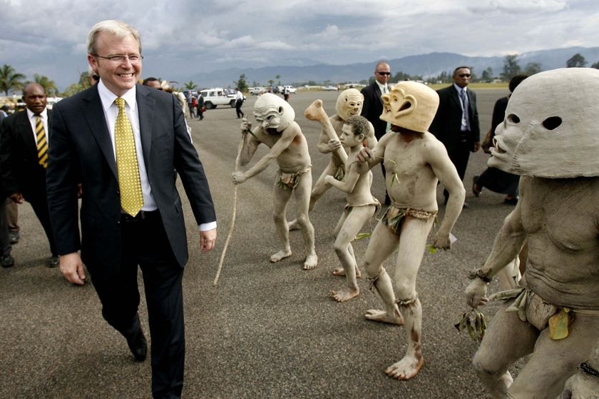 Diplomacy trail...Mr Rudd this month visited Papua New Guinea and Solomon Islands to proclaim a new era of cooperation with the South Pacific.