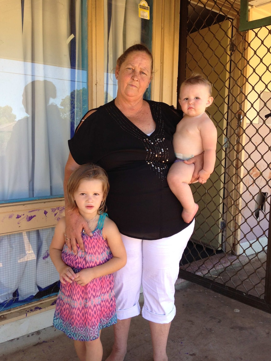 Bidwill grandmother Sharon Young with her grandchildren Kahli Sullivan, 4, and Mariah Sullivan, 1.