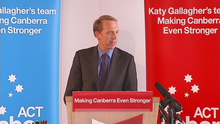 ACT Labor MLA Simon Corbell at Labor's election policy launch.