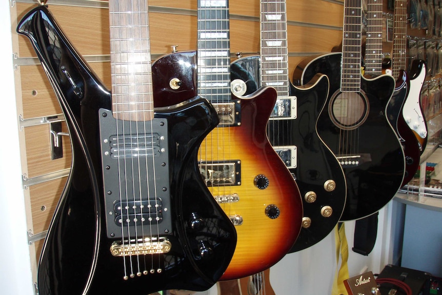 Guitars at Tom Graham's Fyshwick warehouse.