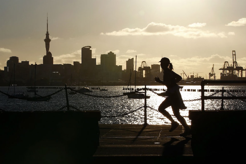 Auckland city at sunrise