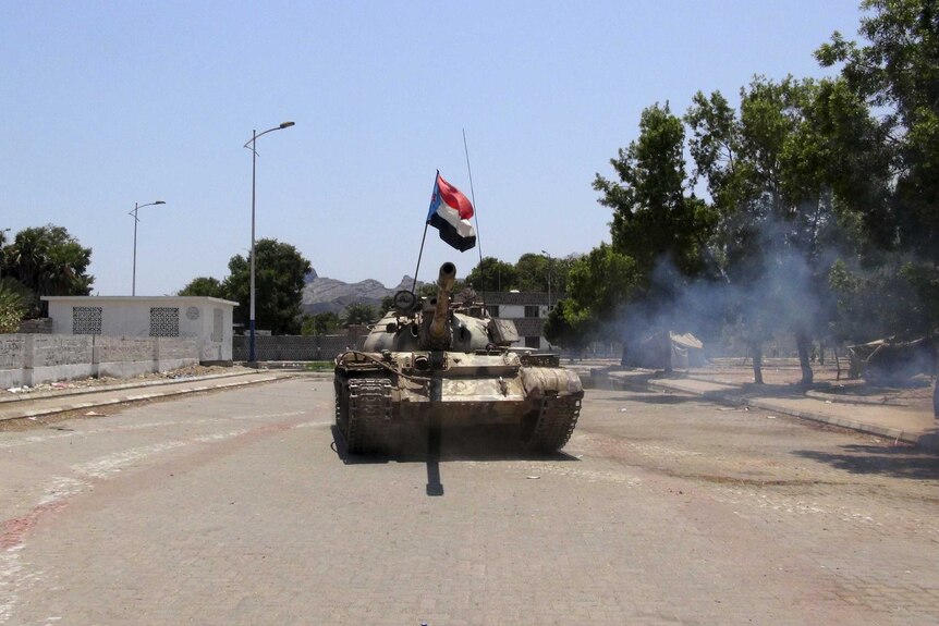 Army tank in Aden