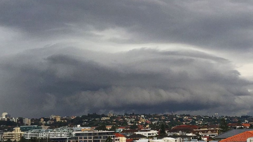 A storm cell above Sydney