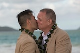 Aaron M Stewart shared this photo of him kissing his partner on Twitter along with the hashtag #TwoMenKissing