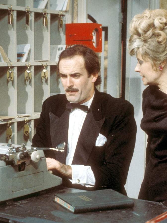 John Cleese in a scene from BBC comedy Fawlty Towers.