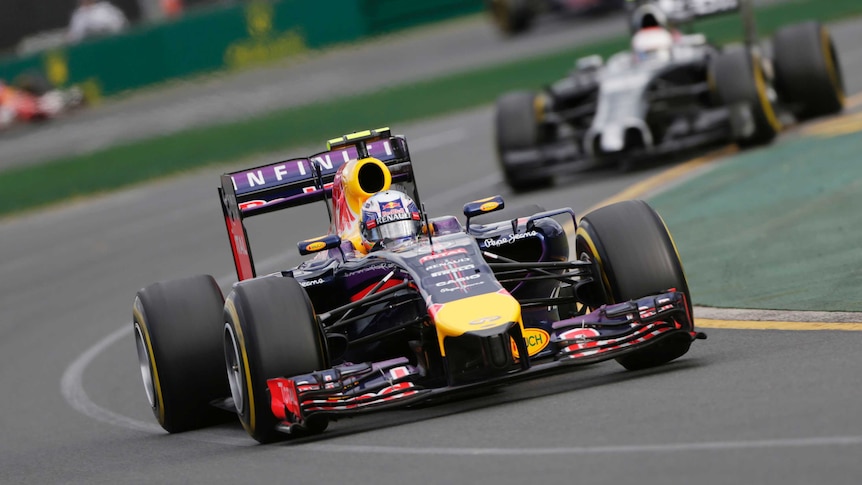 Australia's Daniel Ricciardo laps the Albert Park circuit during the Australian Grand Prix.