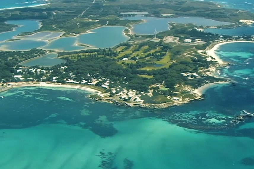 Aerial of Rottnest Island from the 90s.