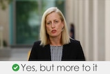 Katy Gallagher is talking. Verdict: YES, BUT MORE TO IT with a green tick
