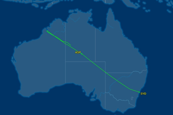 Flightaware map of flight MH122