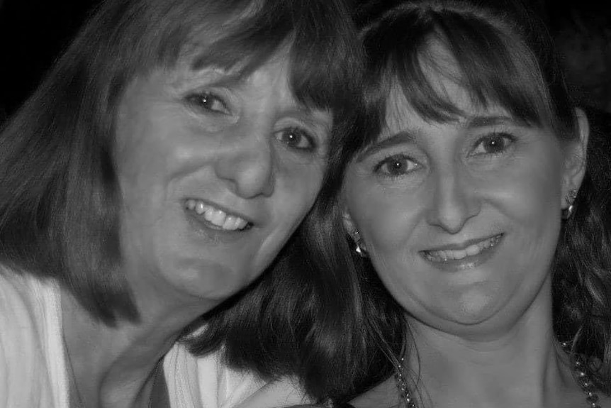 A black and white close-up image of Vyleen White and Cindy Micallef.