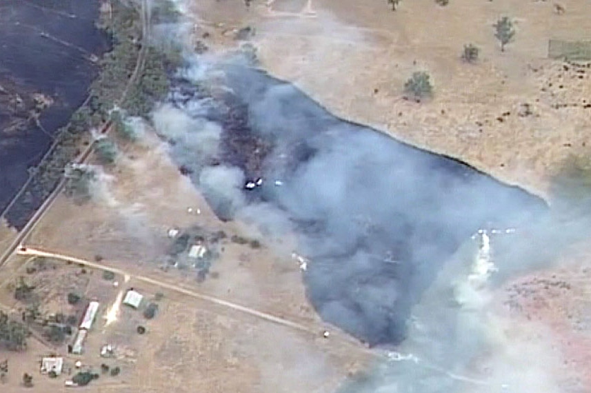 Aerial of Mia Mia fire near Heathcote
