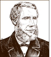 A sketch of a bearded John Tyndall.