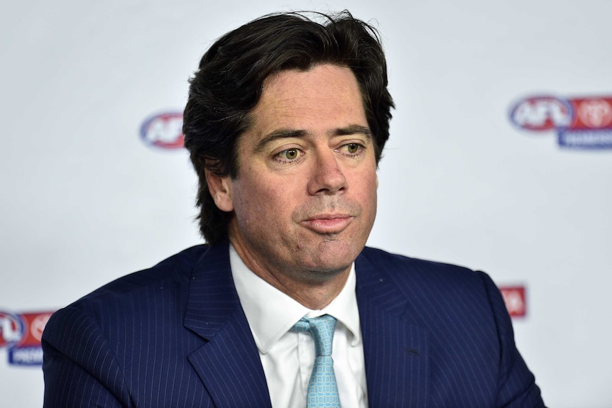 AFL chief executive Gillon McLachlan speaks to the media on November 15, 2016.