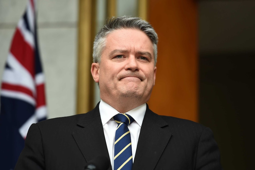 Mathias Cormann frowning