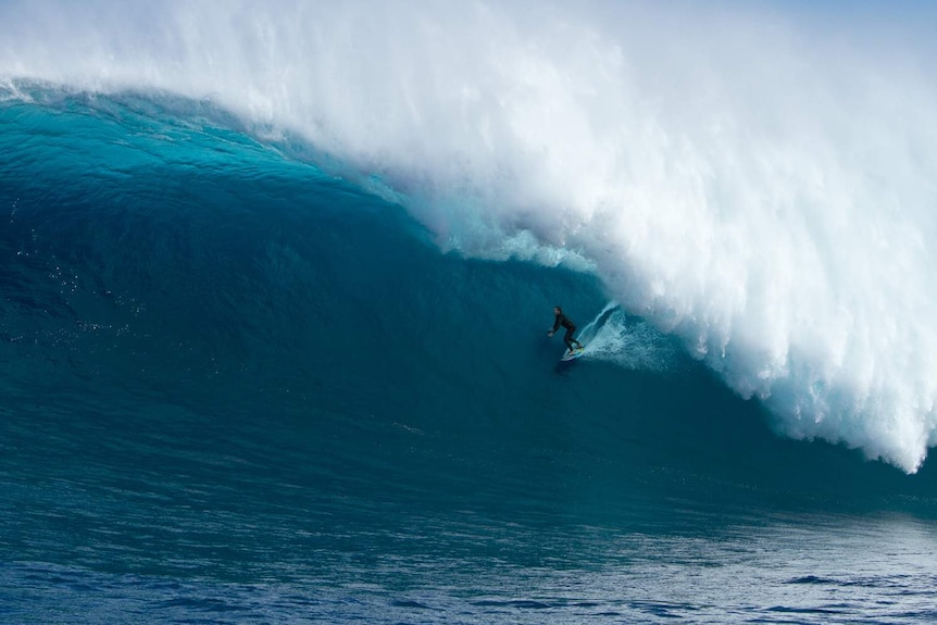 Surfer Mick Corbett rides the Cow Bombie off WA's South-West coast