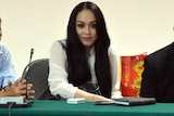 Angelina Sondakh (C) at corruption court in Jakarta.