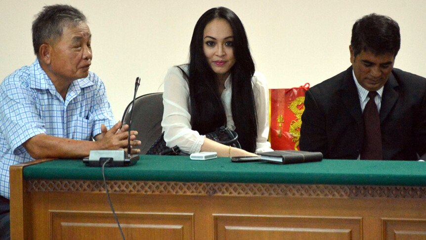 Angelina Sondakh (C) at corruption court in Jakarta.