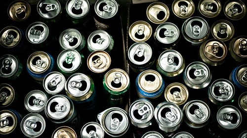 Empty beer cans