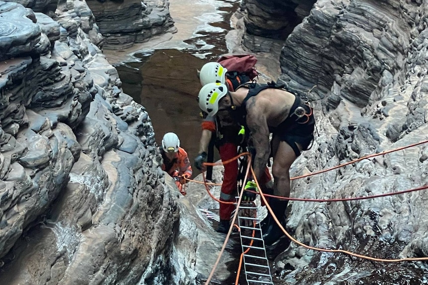 Hancock Gorge ropes rescue