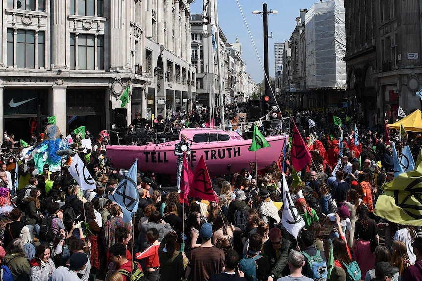 Environmental protesters from the Extinction Rebellion