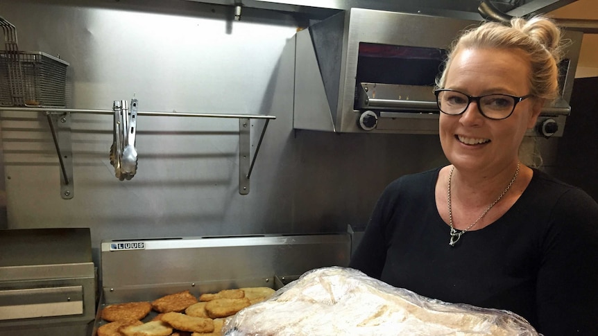Glengarry Hotel chef Emma Farley cooking parmas