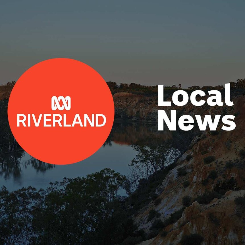 A river running by red cliffs; ABC Riverland logo and Local News superimposed over the top.