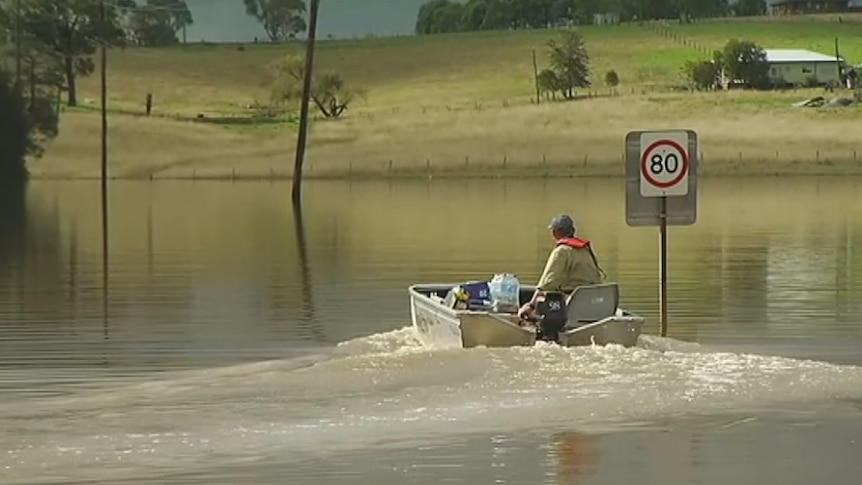 The Hunter town of Gillieston Heights has been isolated by flood waters