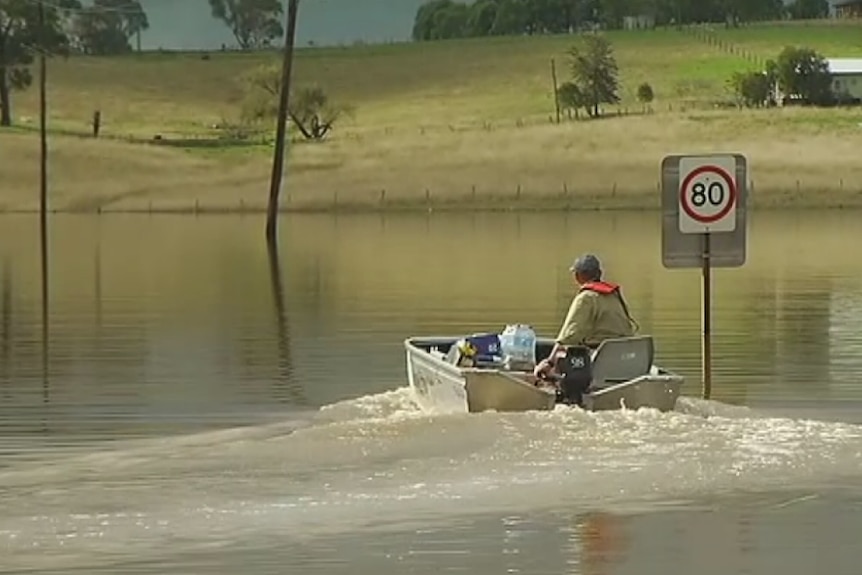 The Hunter town of Gillieston Heights has been isolated by flood waters
