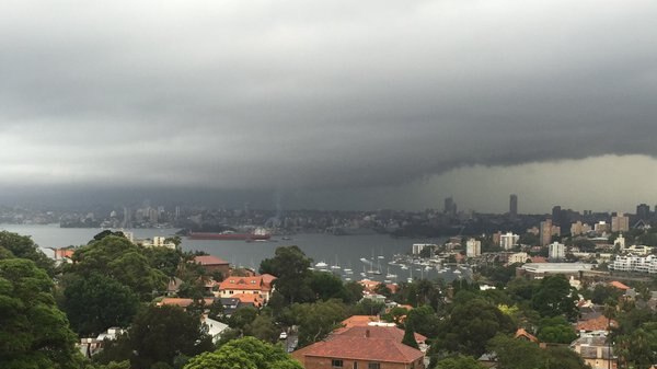 Sydney storm over homes