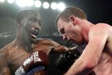 Terence Crawford lands a blow on Jeff Horn