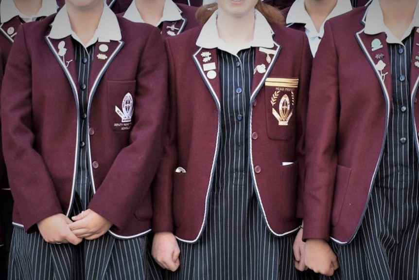 Unidentified St Michael's Collegiate School students in a group.