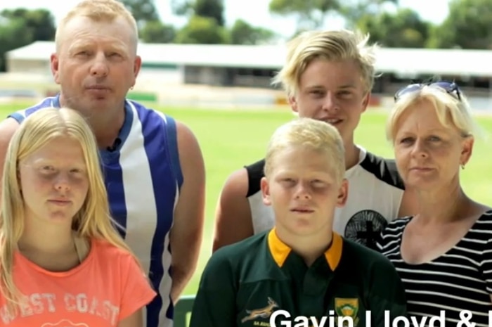 Gavin Lloyd and family at Swan Hill Recreation Reserve