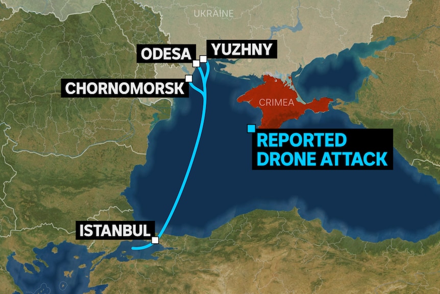 Ucrania Crimea Drone Attack gráfico