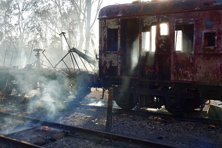 Asbestos fears raised after railway museum fire.