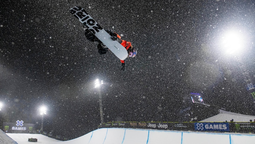 Val Guseli completes a jump on the SuperPipe