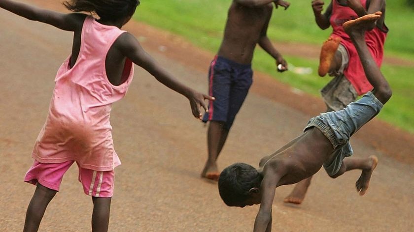 Aboriginal children play on Tiwi Island