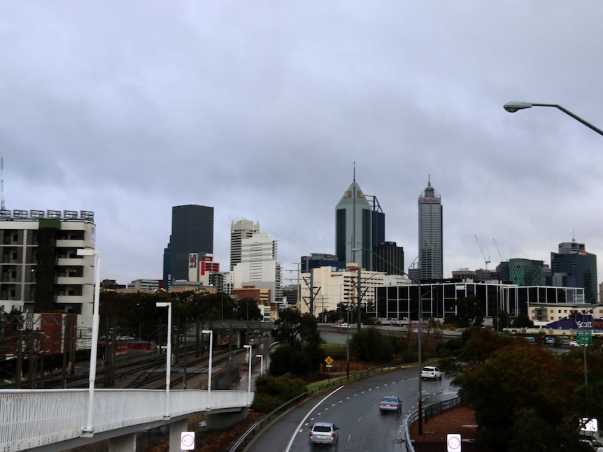 Storm clouds gather over Perth.