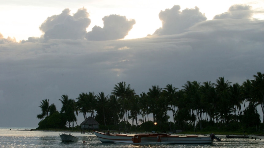 Sunset on an island in Kiribati